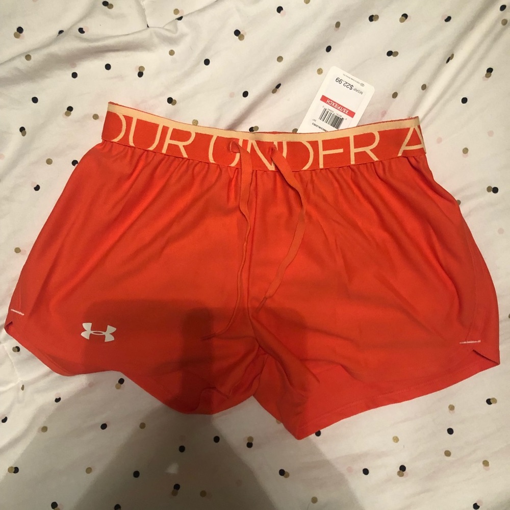 orange under armour shorts. never worn with tags.